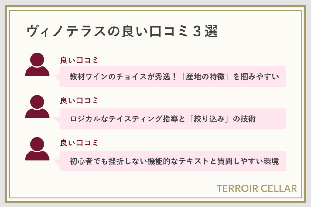 ヴィノテラスの良い口コミ